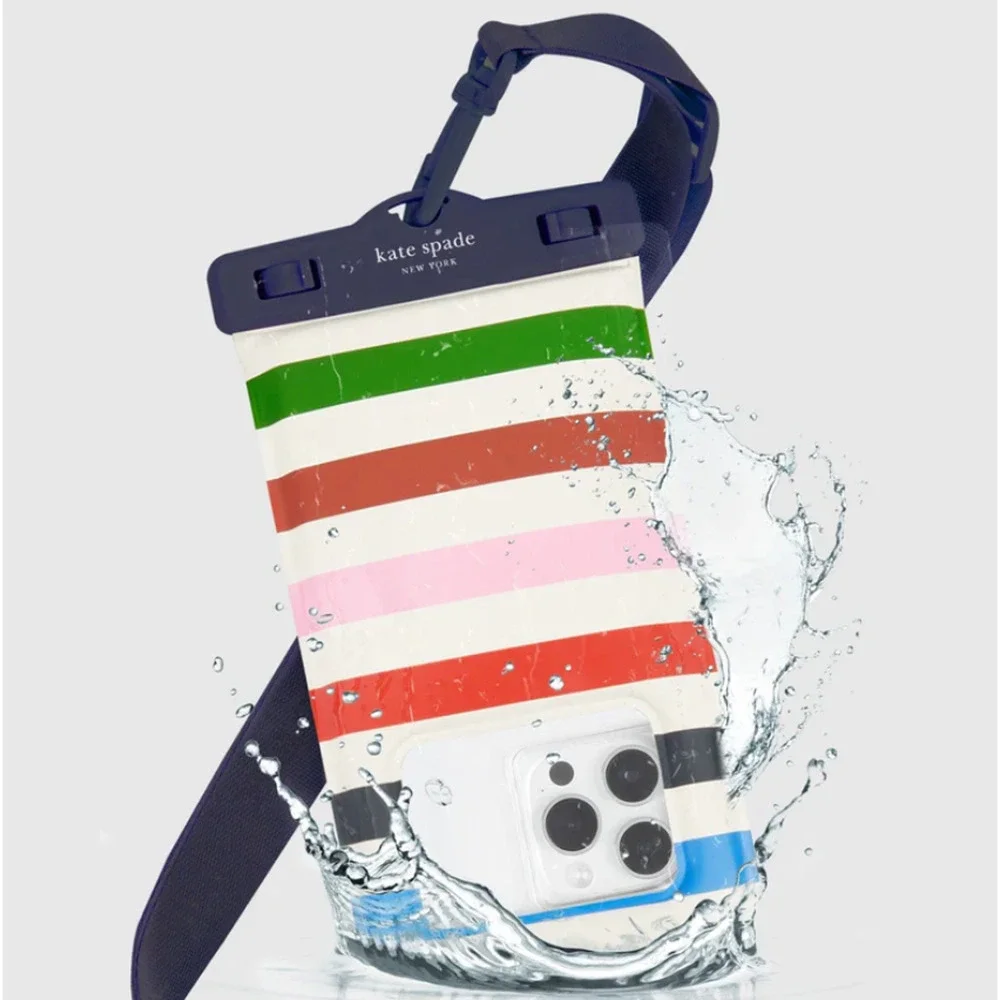 Kate Spade Waterproof Floating Phone Pouch Adventure Stripe 6.7